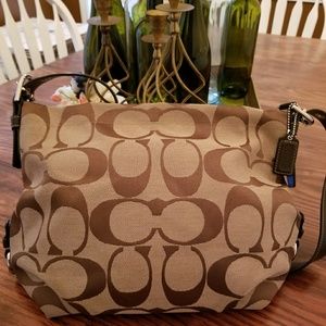 Coach Khaki Signature Duffel Crossbody Bag